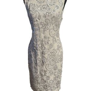 Elegant Silver Lace Dress